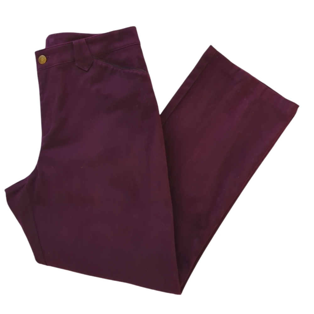 Lauren by Ralph Lauren Velvet Pants 10 Burgundy Holiday
